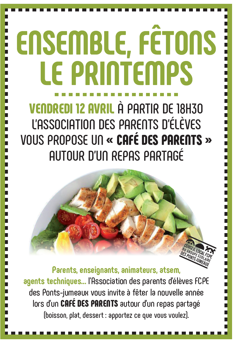affiche repas partagé printemps