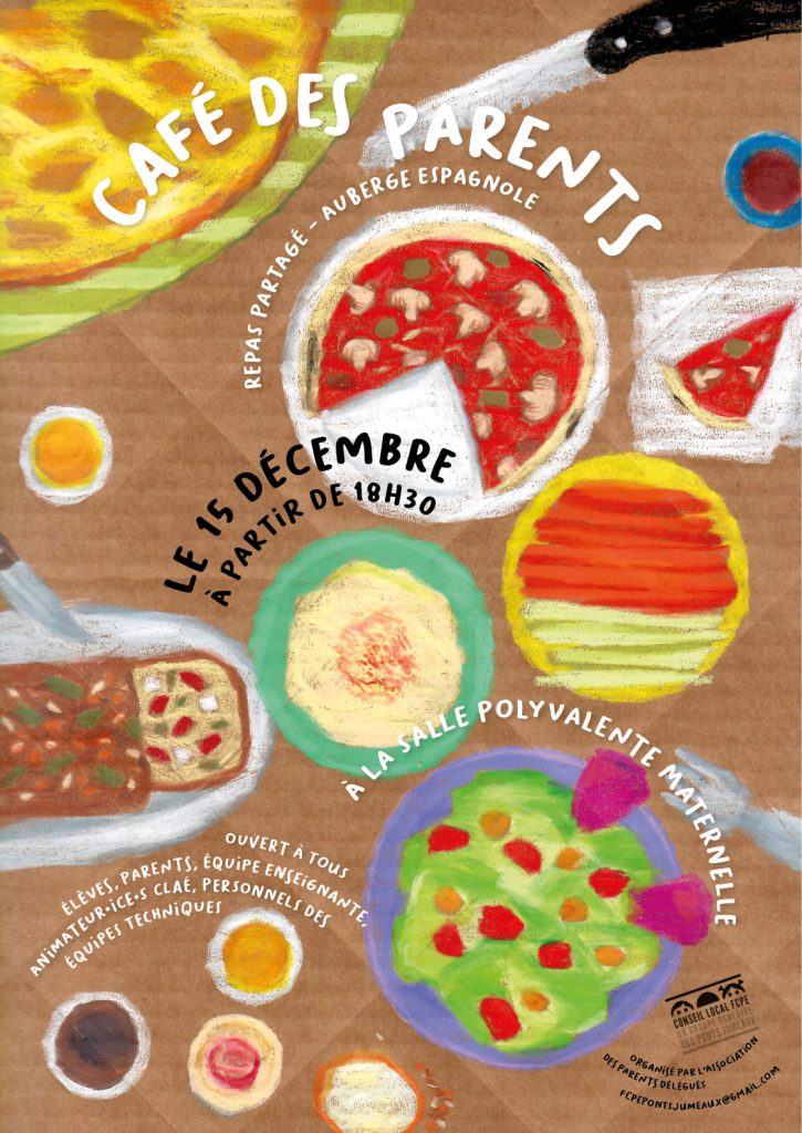 affiche café parents noel