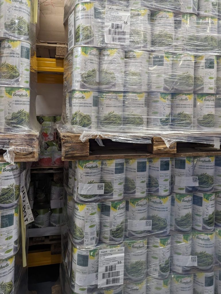 visite cuisine centrale mars 2024 palettes boîtes haricots verts
