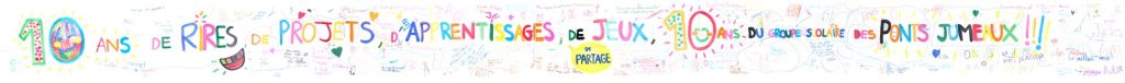 fresque réalisée par les enfants pour les 10 ans de l'école