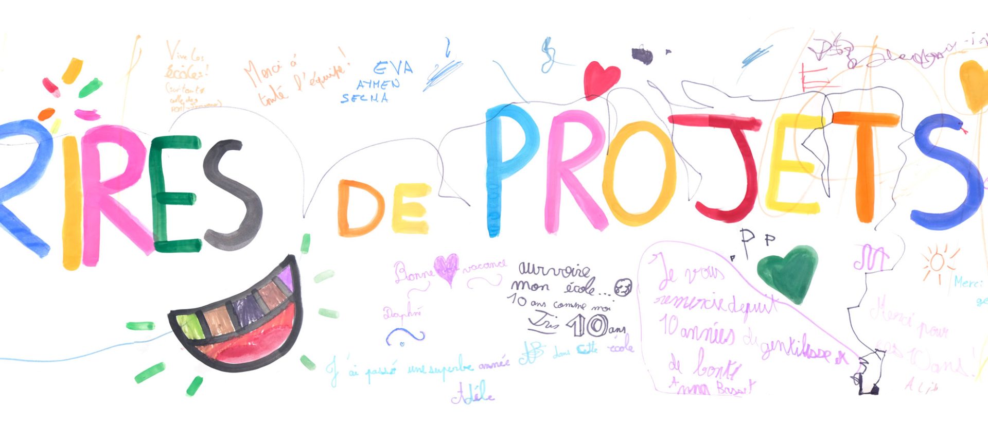 fresque réalisée par les enfants pour les 10 ans de l'école