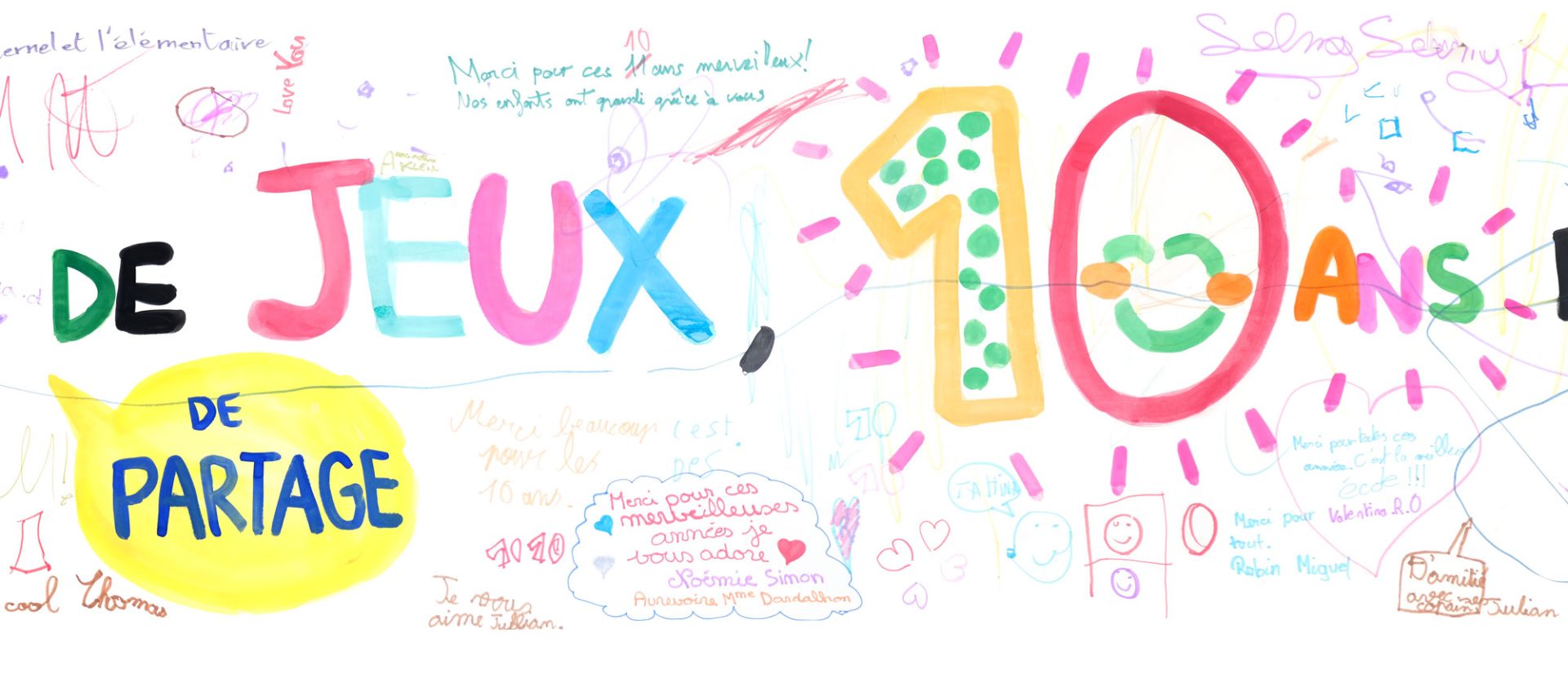fresque réalisée par les enfants pour les 10 ans de l'école