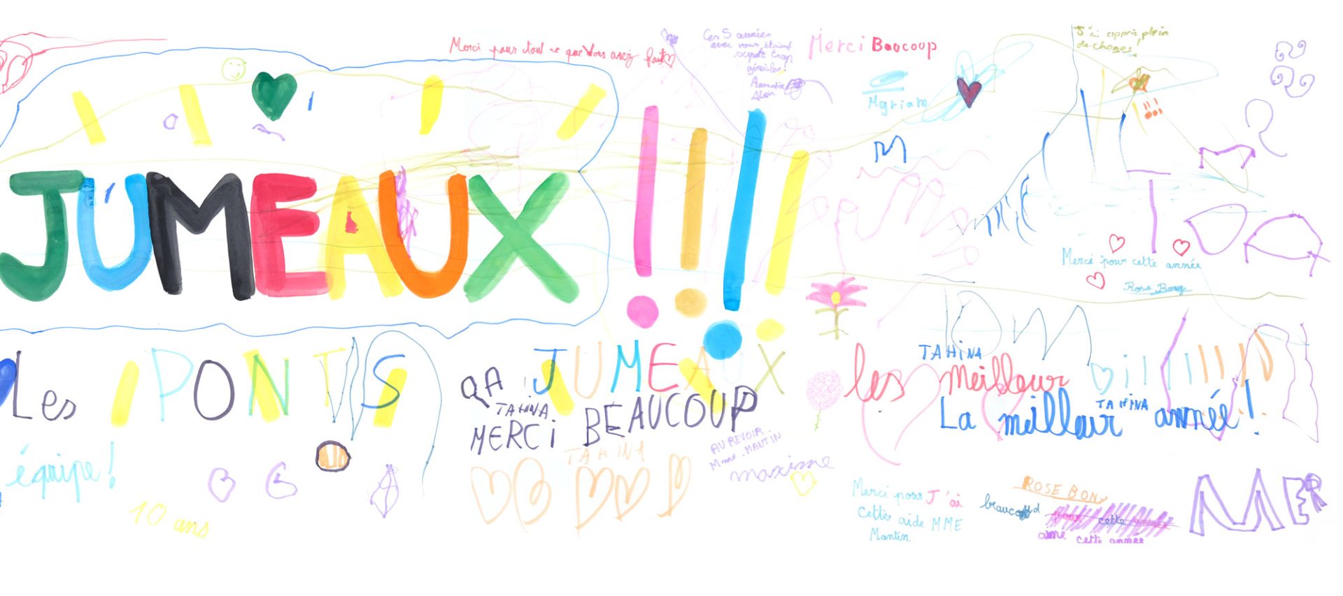 fresque réalisée par les enfants pour les 10 ans de l'école